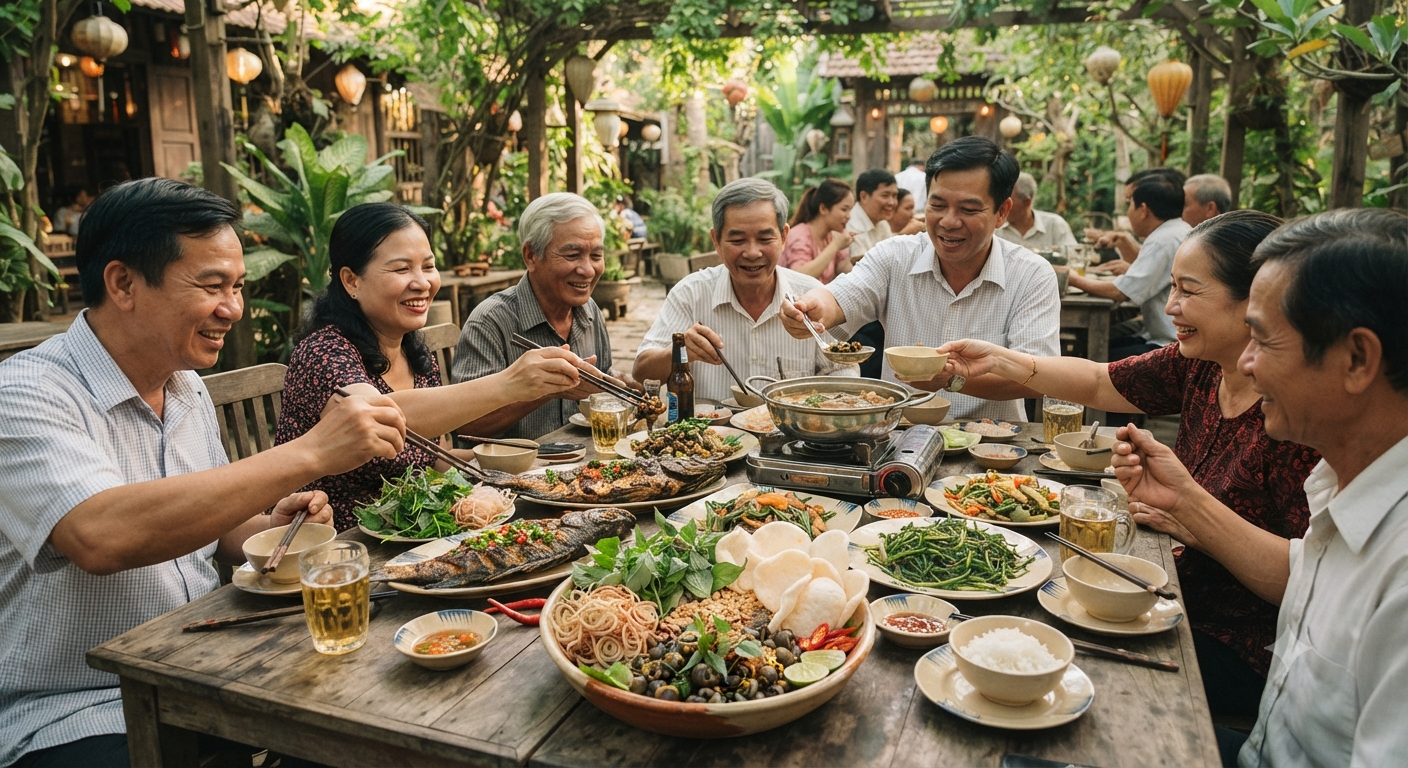 Vai trò của gỏi ốc đắng trong bữa ăn nhiều món