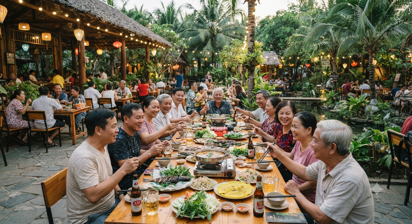 Trải nghiệm ẩm thực phong phú tại các không gian quán ăn sân vườn